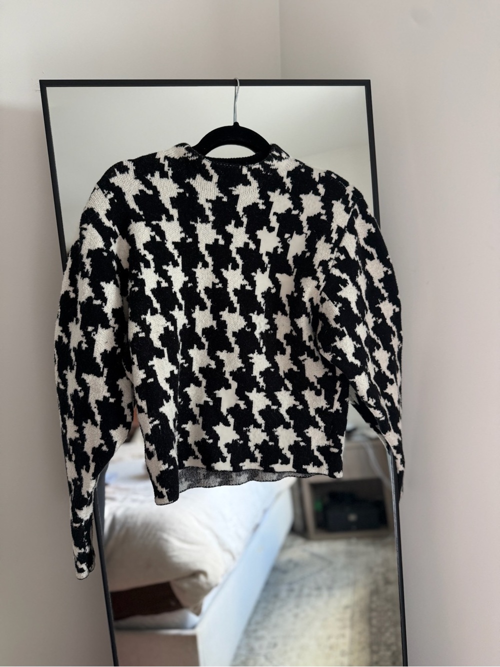 Express Black and White Houndstooth Sweater